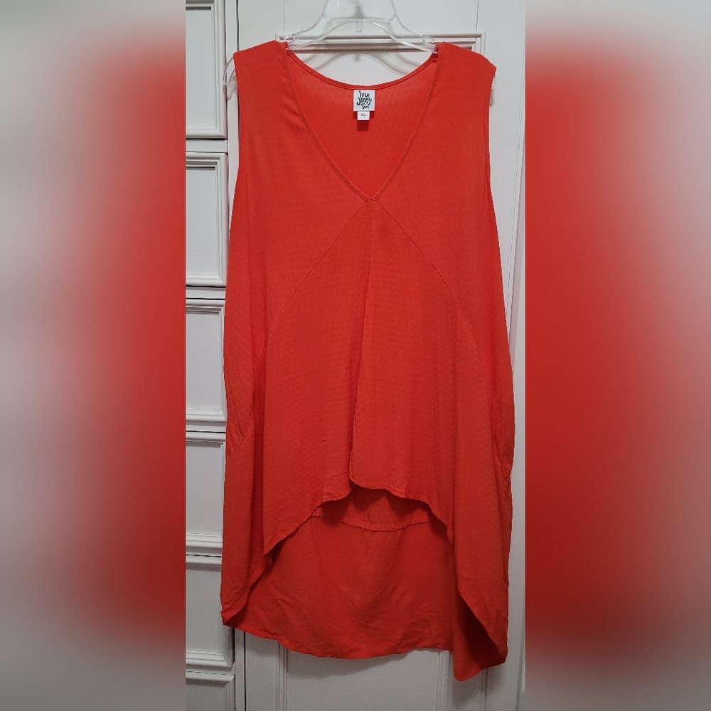 Ivy Jane Orange High Low Tank Top‎